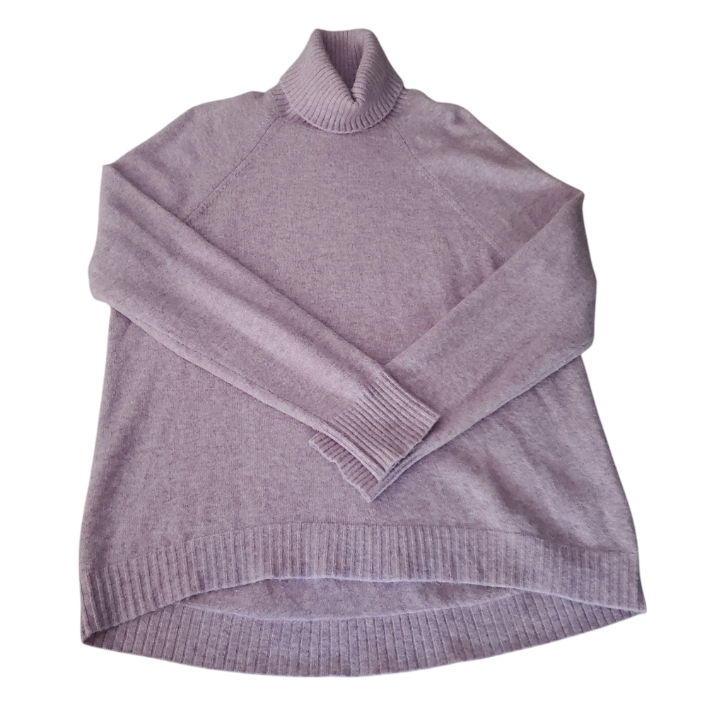 J.CREW Lavender Alpaca/ Wool Blend‎ High-Low Turtle Neck Sweater Women’s Large - Picture 7 of 14